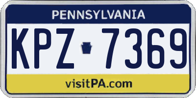 PA license plate KPZ7369