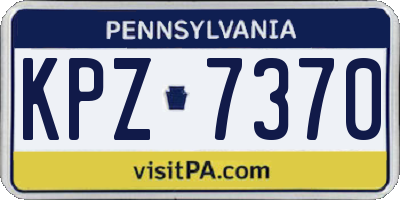 PA license plate KPZ7370