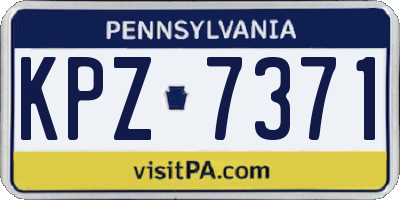 PA license plate KPZ7371