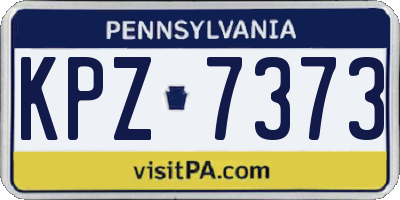 PA license plate KPZ7373