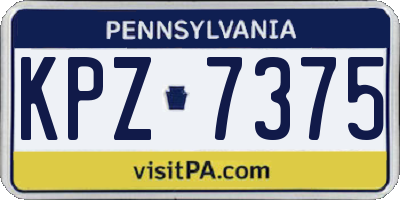 PA license plate KPZ7375