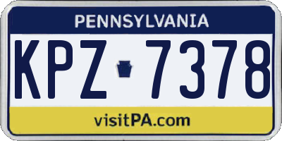 PA license plate KPZ7378