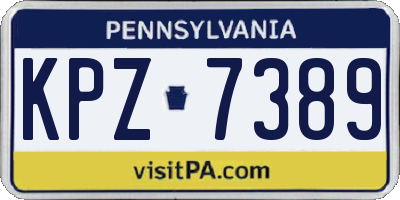 PA license plate KPZ7389