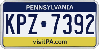 PA license plate KPZ7392