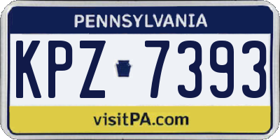 PA license plate KPZ7393