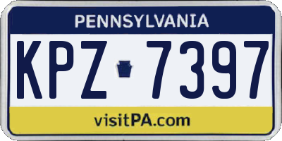 PA license plate KPZ7397