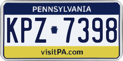 PA license plate KPZ7398