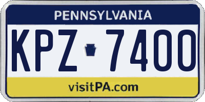 PA license plate KPZ7400