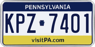 PA license plate KPZ7401