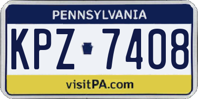 PA license plate KPZ7408