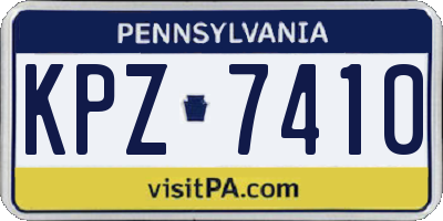 PA license plate KPZ7410