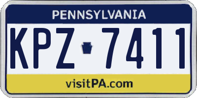 PA license plate KPZ7411