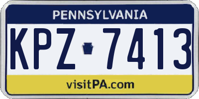 PA license plate KPZ7413