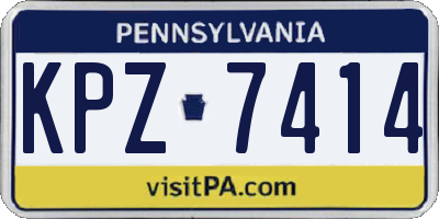 PA license plate KPZ7414