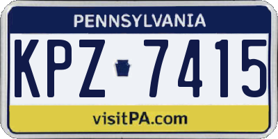 PA license plate KPZ7415