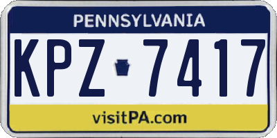 PA license plate KPZ7417