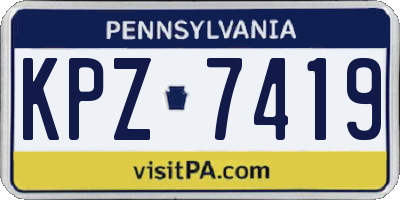 PA license plate KPZ7419