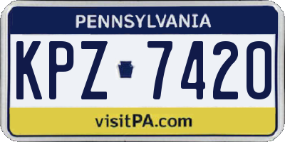 PA license plate KPZ7420