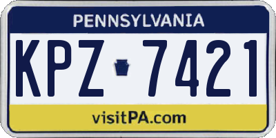 PA license plate KPZ7421