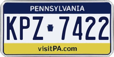 PA license plate KPZ7422