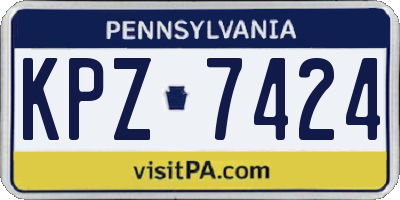 PA license plate KPZ7424