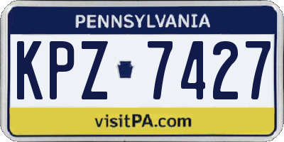 PA license plate KPZ7427