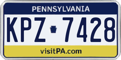PA license plate KPZ7428