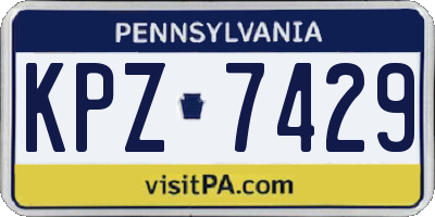 PA license plate KPZ7429