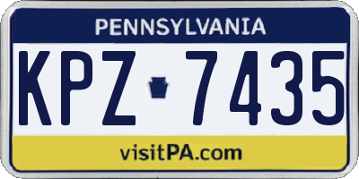 PA license plate KPZ7435
