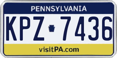 PA license plate KPZ7436