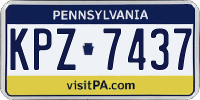 PA license plate KPZ7437