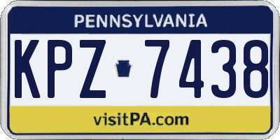 PA license plate KPZ7438