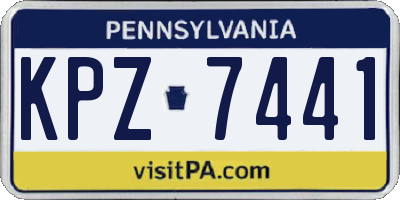 PA license plate KPZ7441