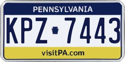 PA license plate KPZ7443