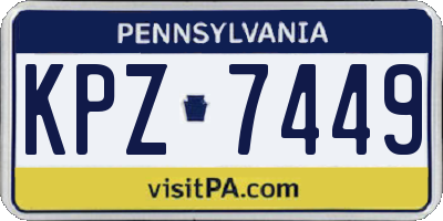 PA license plate KPZ7449