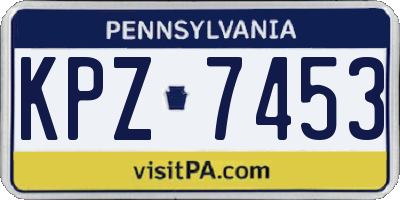 PA license plate KPZ7453