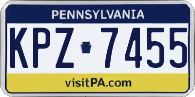 PA license plate KPZ7455