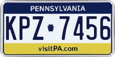 PA license plate KPZ7456