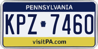 PA license plate KPZ7460