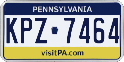 PA license plate KPZ7464