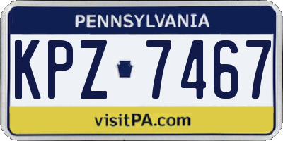 PA license plate KPZ7467