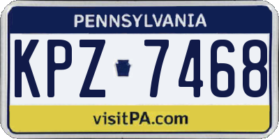 PA license plate KPZ7468