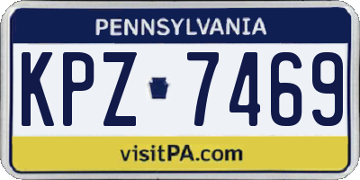 PA license plate KPZ7469