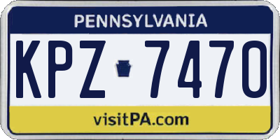 PA license plate KPZ7470