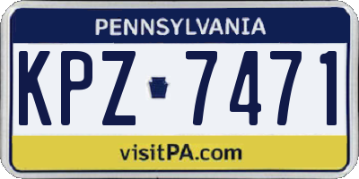 PA license plate KPZ7471