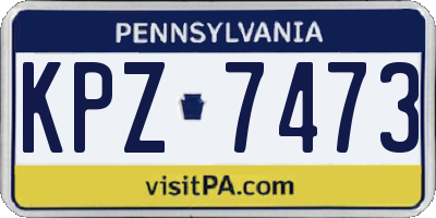 PA license plate KPZ7473