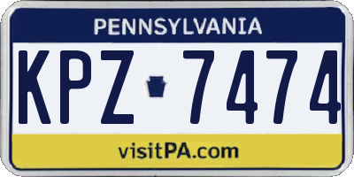 PA license plate KPZ7474