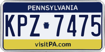 PA license plate KPZ7475