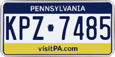 PA license plate KPZ7485