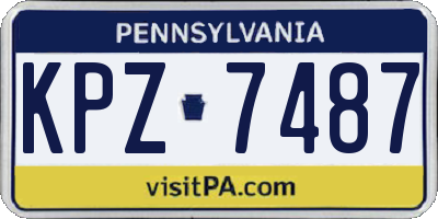 PA license plate KPZ7487